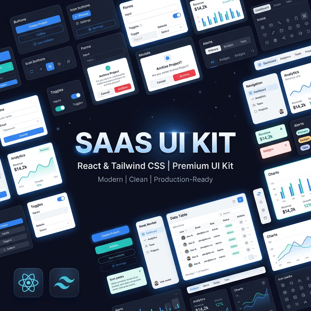 SaaS UI Kit (React & Tailwind)